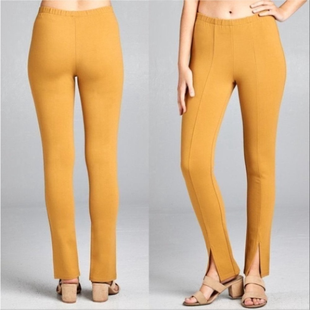 Mustard slit bottom pants